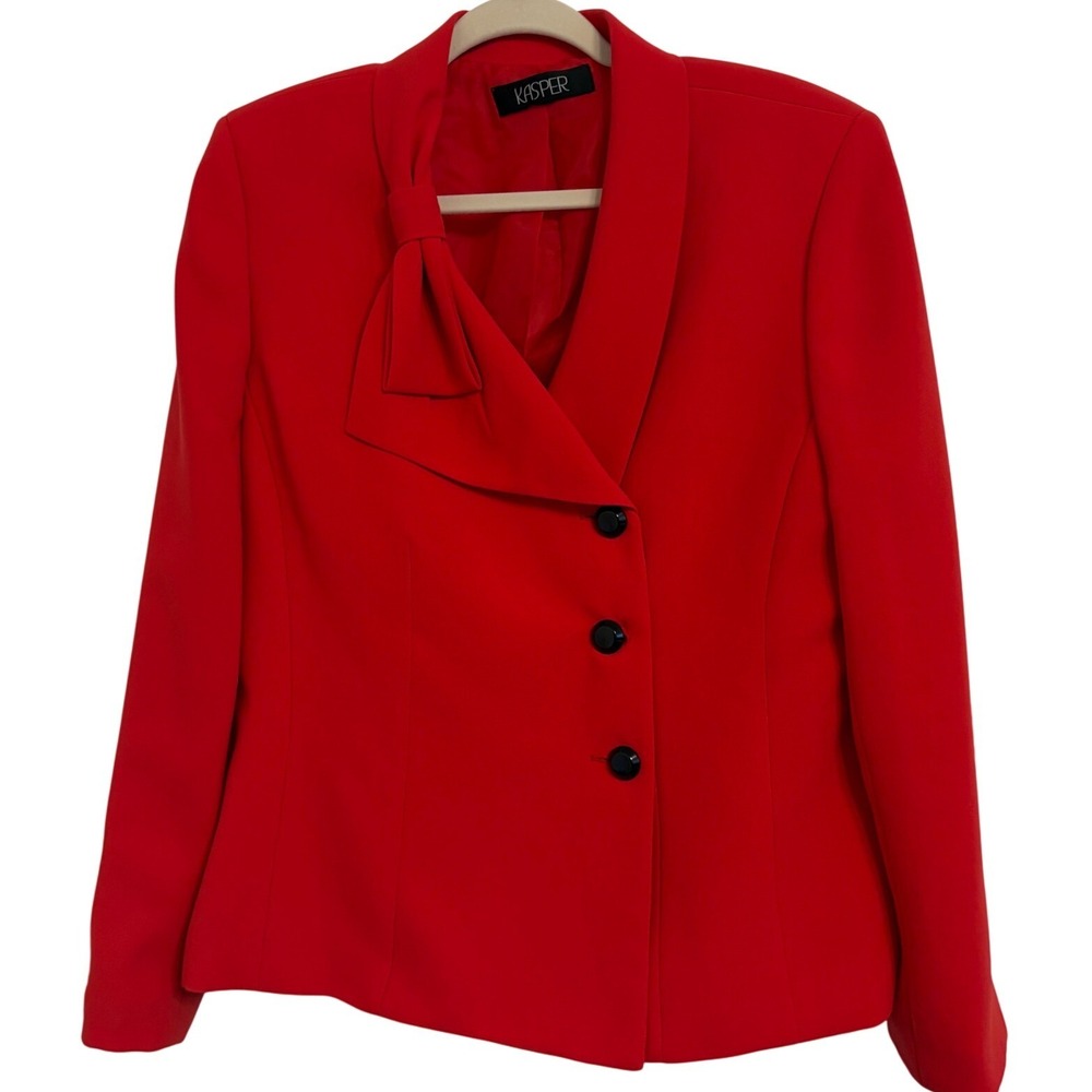 Kasper Women's Red Bow Blazer Size M